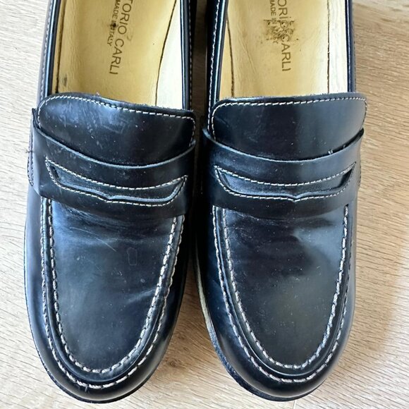 Vittorio Carli Black Heeled Loafers 6.5-7 - Picture 6 of 10